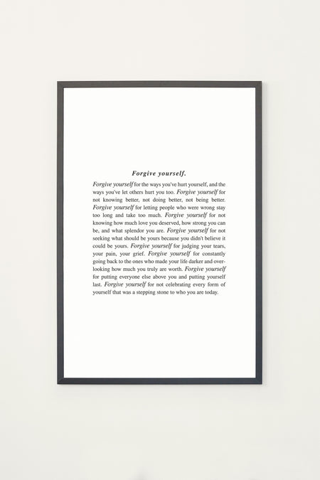 Forgive Yourself Framed Print - Shop Catalog