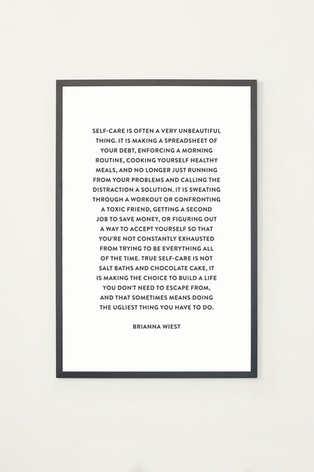 Self-Care Is An Unbeautiful Thing — Framed Print - Shop Catalog