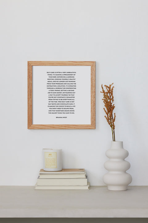 Self-Care Is An Unbeautiful Thing — Framed Print