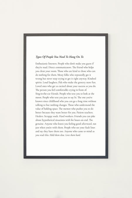 Molly Burford Types Of People You Need To Hang On To Print - Shop Catalog