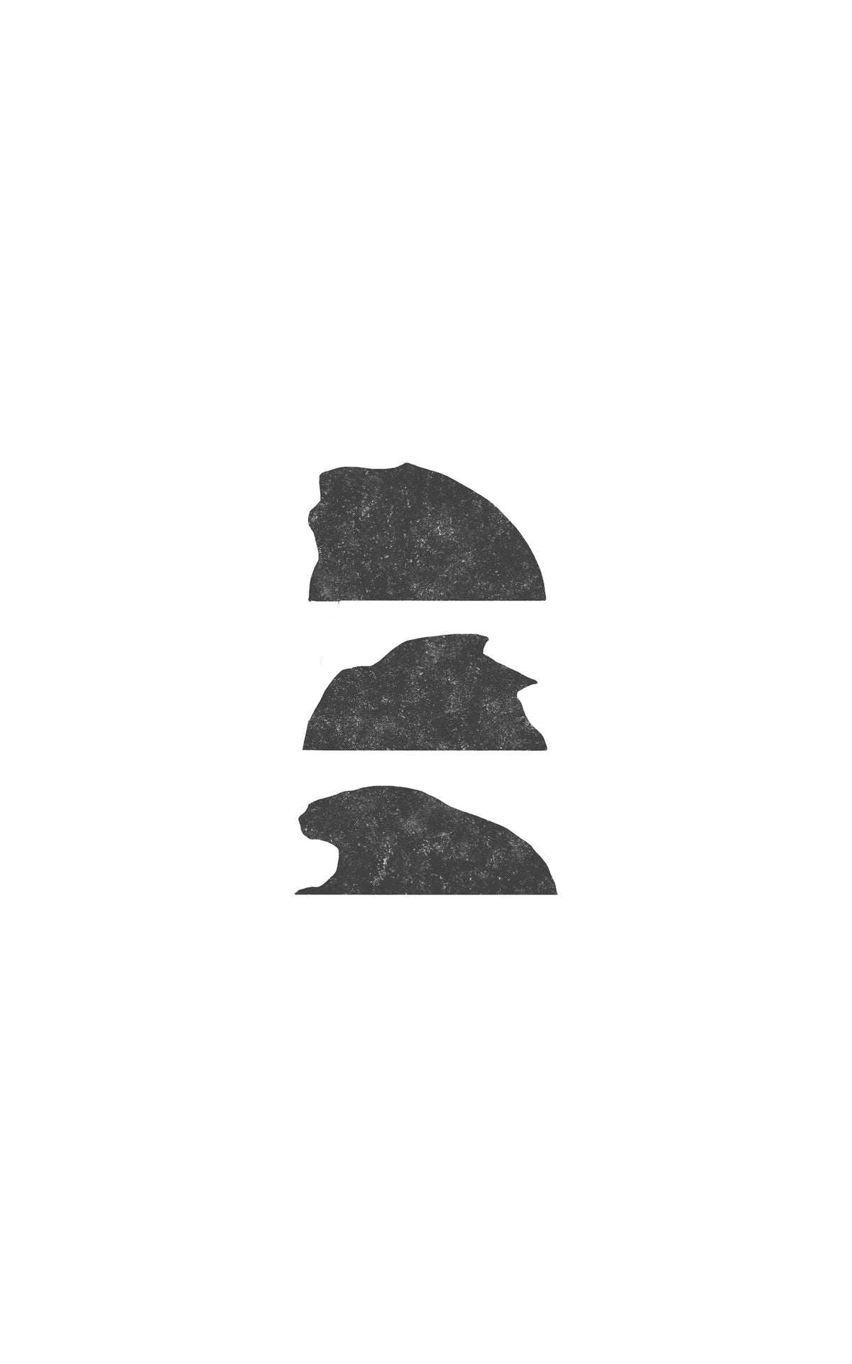 Three dark, textured wave silhouettes arranged vertically.