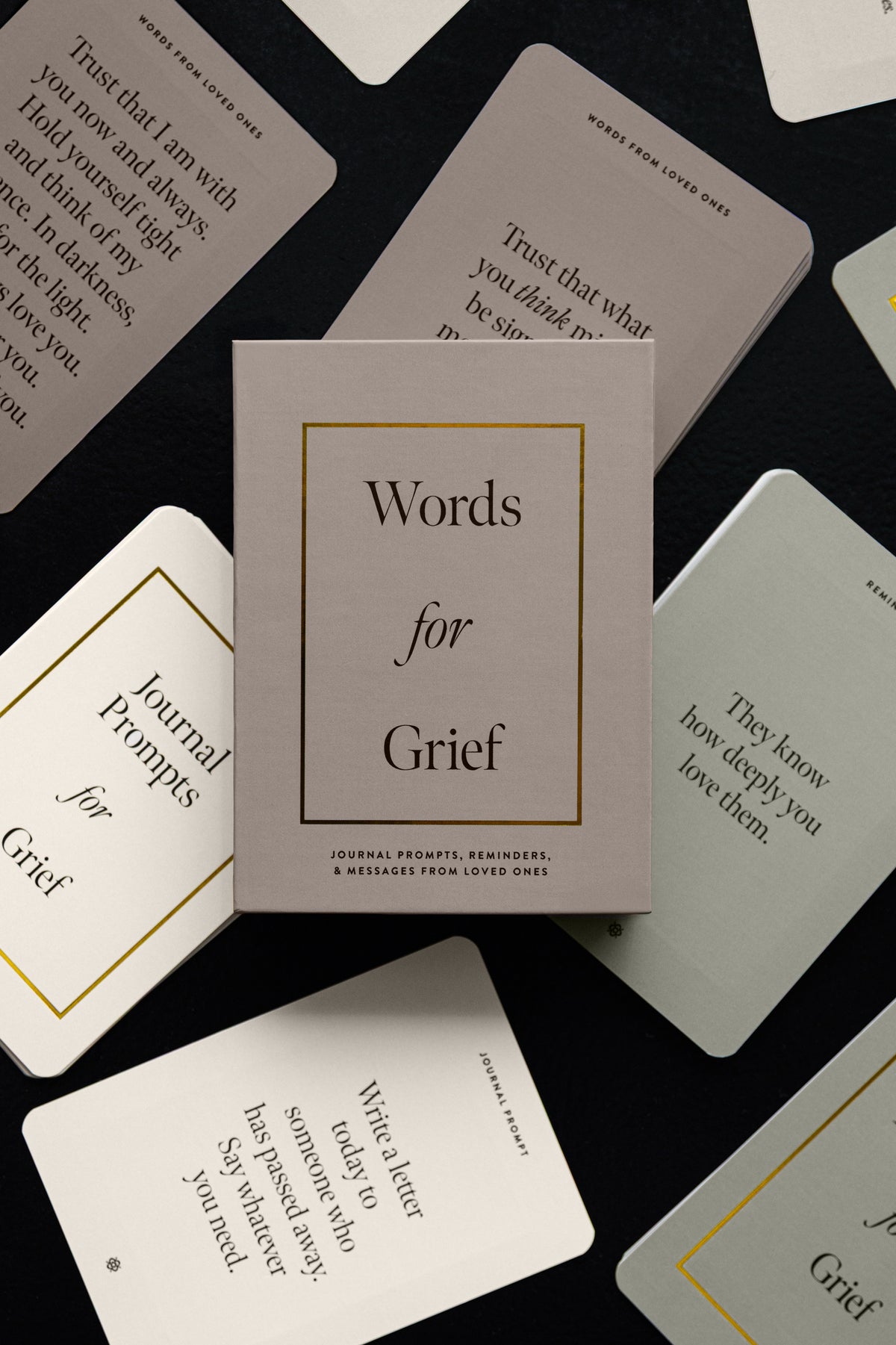 Words for Grief Journaling Cards: Journal Prompts, Reminders, & Messages From Loved Ones