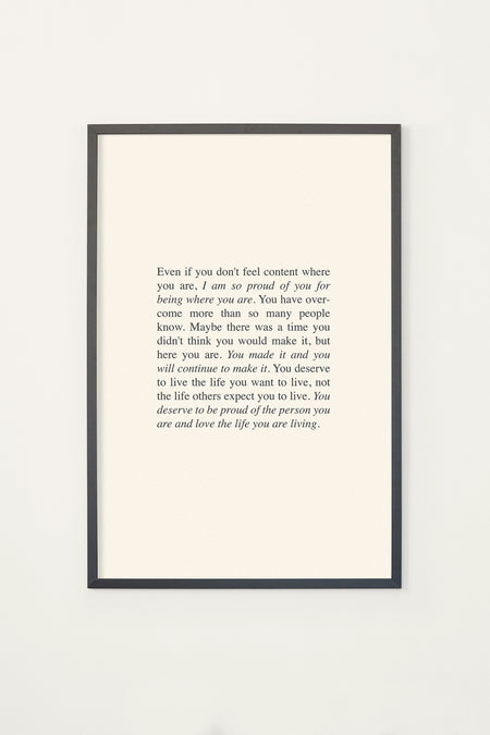 You Deserve To Be Proud Of Yourself Print - Shop Catalog