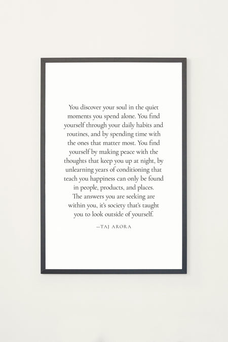 Taj Arora You Discover Your Soul Print - Shop Catalog