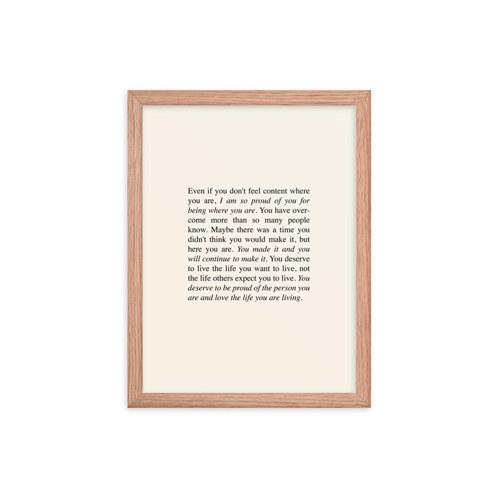 You Deserve To Be Proud Of Yourself Print