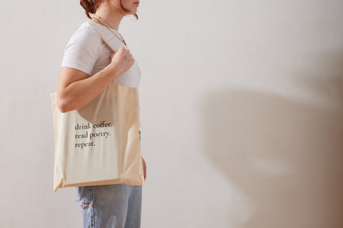 Drink Coffee. Read Poetry. Repeat. Tote