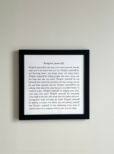 Forgive Yourself Framed Print