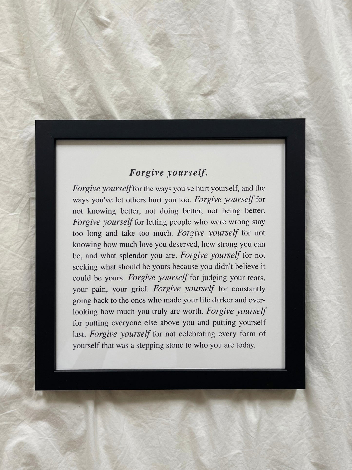 Forgive Yourself Framed Print