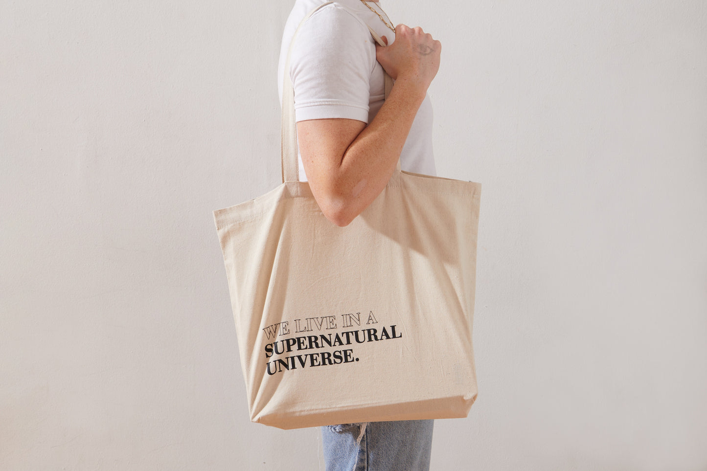 We Live In A Supernatural Universe Tote