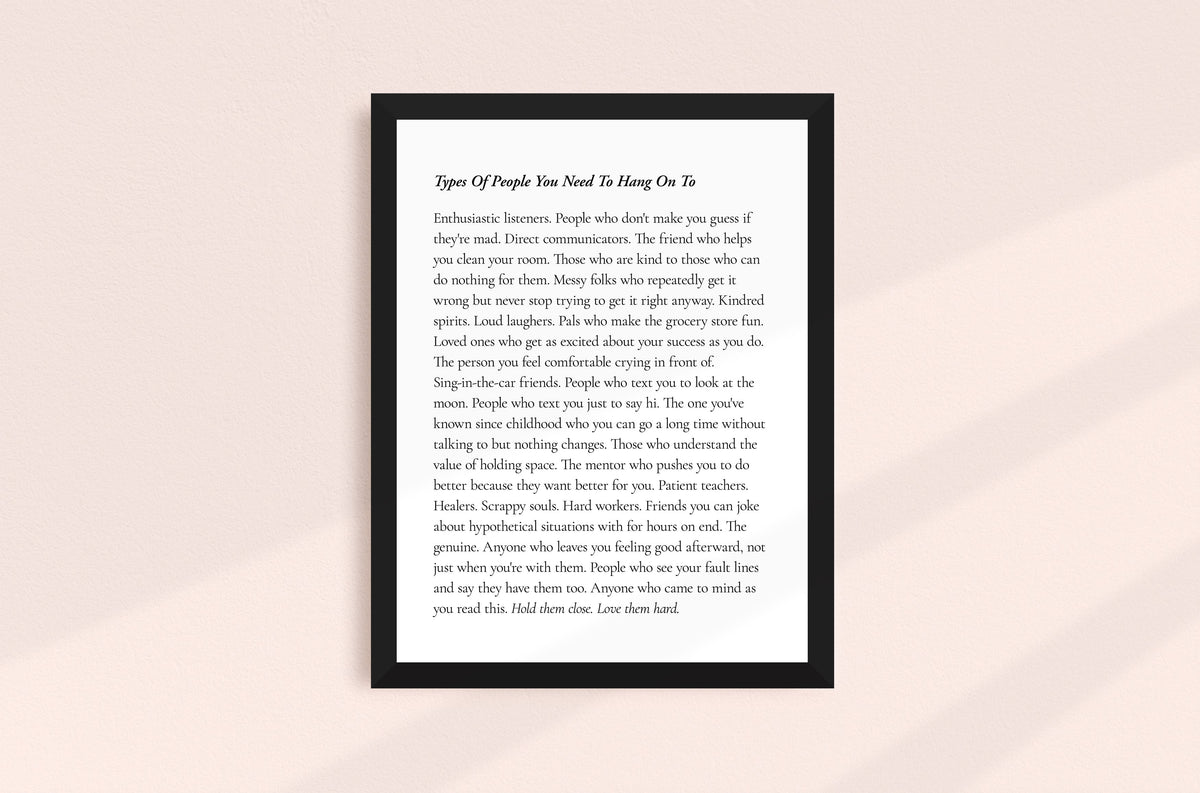 Molly Burford Types Of People You Need To Hang On To Print